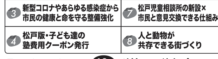 選挙公報に掲載された柿沼みつとし議員の教育費無償化公約