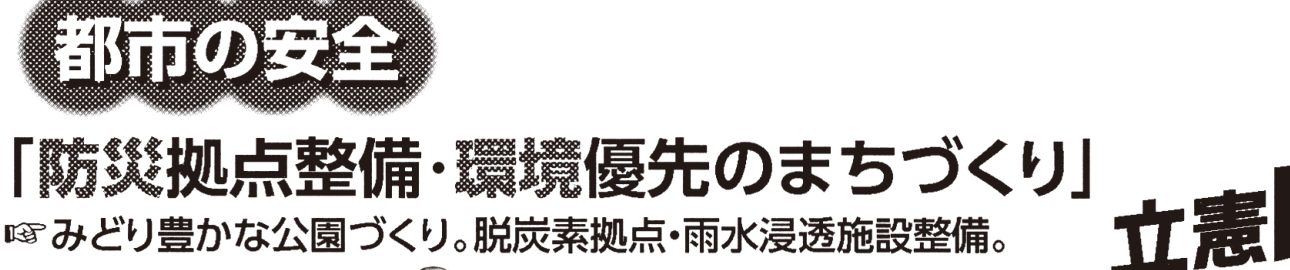 選挙公報記載のみどり豊かな公園づくり公約