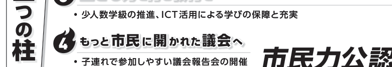 選挙公報に掲載された竹内さちえ議員の教育公約