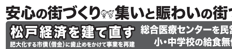 選挙公報に掲載された田中むつお議員の賑わい公約