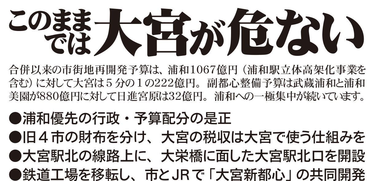 選挙公報記載の大宮地域インフラ強化